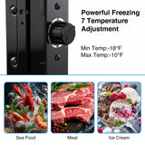 Electactic Mini Upright Freezer, 1.2 Cu.ft Compact Freezer with Glass Door Display, 7 Adjustable Temperature Settings (-10°F to -18°F), Quiet & Energy-Efficient, Black