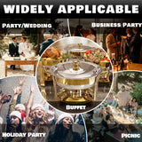 Trivico Chafing Dishes for Buffet Set,4 Pack 6QT, No Assemble Stainless Steel Food Warmers for Catering, Parties & Events, Gold Colors Chafing Dish Buffet Set
