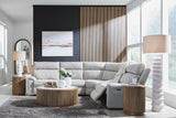 Signature Design By Ashley Veraleigh Floor Lamp with 3-Way Switch, Scalloped Design, Drum Hardback Fabric Shade, Polyresin, 23" W x 23" D x 66" H, White