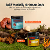 FreshCap Mushrooms Ultimate Mushroom Complex – Mushroom Powder 12:1 Fruiting Body Extract with 29% Beta-Glucans – Ayurveda Clean Energy, No Jitters, Focus & Immune Support (60 Servings)