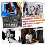 Podcast Microphone Bundle, BM-800 Condenser Mic with Live Sound Card Kit, Podcast Equipment Bundle with Voice Changer and Mixer Functions for PC Smartphone Studio Recording & Broadcasting SINWE