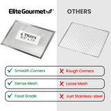 Elite Gourmet Food Dehydrator, Stainless Steel Trays Food Dehydrator, Adjustable Temperature Controls, Jerky Herbs Fruit Veggies Snacks