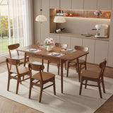 Solid Wood Extendable Dining Table for 4-8 People with Seamless Extension from 47.2 to 63 Inches
