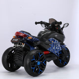 12V Electric Kids Motorcycle for 3-8 Year Old Boys Girls, 3-Wheel Ride-On Toy Motorbike with Lighting Wheels, Music Player (Connect with Phone) and Hand Drive (Blue-2)