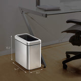 simplehuman 25 Liter / 6.6 Gallon Slim Open Top Small Trash Can, Commercial Grade Heavy Gauge Office Trash Can, Brushed Stainless Steel simplehuman