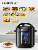 COMFEE’ 12-in-1 Electric Pressure Cooker, Instant Multi, Non-Stick Pot, Yogurt Maker, Rice Cooker, Slow, Sauté Steamer, Pressure Cooker 6 Quart Black