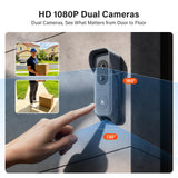 Wireless Dual‑Lens Video Doorbell with 8" Touchscreen Monitor,WiFi Dual‑Cam Door Phone Intercom System,Head‑to‑Toe View,Motion Detection,2‑Way Audio,Night Vision,Local Storage No Monthly Fee,Tuya APP