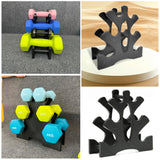 SquEqu Neoprene Dumbbell Rack Hand Weights Bracket Display Storage Stand Organizer Lightweight Plastic Assemble 6 Position Holder for Hand Weight Dumbbells 1LB-15LBS Gym Fitness SquEqu