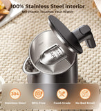 Electric Kettle, Double Wall Stainless Steel Cool Touch Water Boiler Heater, 7 Temperature Control Teapot, 4H Keep Warm | Black SSYFEI