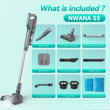 280W Cordless Vacuum Cleaner for Home, Powerful Stick Vacuum with 45min Runtime, Anti-Tangle 1.2L Dust Cup, Rechargeable Wireless Vacuum for Hardwood Floor