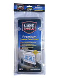 Luxe Shield, Premium Clear License Plate Covers (2-Pack) incl Stainless Steel Screws | Durable and Weatherproof Clear License Plate Protectors | One-of-a-Kind Design | Proudly Made in the USA