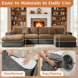 Vellorise 136" Cloud Modular Sectional Sofa with Detachable Seat Cushion