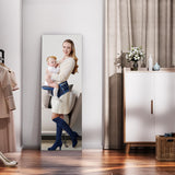 Hasipu Door Mirror Full Length, 47"x 15.8" Full Body Over The Door Hanging Wall Mounted Mirror for Bedroom, Living Room, Cloakroom, Square Black