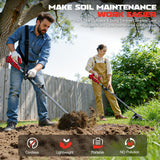 Cordless 2-in-1 Tiller Cultivator & Weed Wacker Compatible with Milwaukee 18V Battery (Tool Only), Ecarke Brushless Electric Garden Tiller Weed Eater, 9" Tilling Width 9.4" Depth for Soil Cultivation