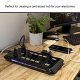 GE Surge Protector Power Strip with 2 Tethered USB Ports