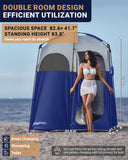 KingCamp Camping Shower Tent, Portable Outdoor Privacy Toilet & Changing Tent Windproof & Waterproof Easy Setup 1 or 2 Room Shelter with Shower Bag for Camping Hiking Beach