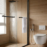 AMAPO Shower Door Double Sliding 60in.W x 72in.H Semi-Frameless Shower Doors,1/4 inch Clear Tempered Glass Door for Walk-in Shower, Black