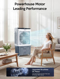 Evaporative Air Cooler, Outdoor Swamp Cooler 3-IN-1 Cooling Fan with Remote Control Water Self-filling, 24H Time, 3 Modes & Wind for Garage, Yard, Commercial Use