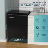 EUHOMY 3.5 Cu.Ft Chest Freezer with Wheels, Small Deep Freezer Adjustable 7 Thermostat, Quiet Mini Freezer Free-Standing Top Door, Energy Saving for Apartment/Garage/Basement/Dorm/Home, New Black