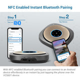 Bluetooth Conference Speakerphone - 360° Premium Voice Pickup with 6 Microphones, Smart NFC Connect, 24H Call Time VTech