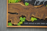 MIODUO DECOR Personalized Wood Moss Decor - Custom Dining Room Wall Art, Sustainable Solid Wood Sign - 60"x24"