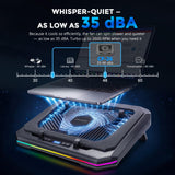 DeskLogics Laptop Cooling Pad, Quiet Turbo Fan Laptop Cooler for 12-19 Inch Gaming Laptop and MacBook, Height Adjustable Laptop Cooling Stand with RGB Light, Sealed Airflow Cooler Pad, USB Powered