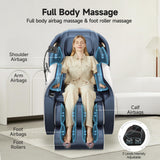 Real Relax 2026 Massage Chair Full Body, Zero Gravity SL-Track Massage Recliner with Added Phone Controller and Holder, Pause Button,Upgraded LCD Screen，APP Control and Child Lock, Favor-06, Blue