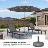 PURPLE LEAF Patio Market Umbrella 10 FT with Base Semi Auto Lift, Gray