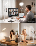 White Desk Light for Video Calls, 30 Modes Video Conference Lighting