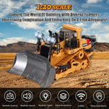 ADTHLIER Remote-Controlled Bulldozer, a 9-Channel Toy Bulldozer, 2.4GHz, with Lights and Sound Effects, is The for Children Aged 6-11 and up