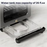 CIARRA 8-in-1 Steam Oven Countertop with Air Fryer, 13QT Mini Convection Toaster Oven with Steam, Rapid Steam, Air Fry, Vapor Bake, Steam Clean, Bake, Dried, Ferment, Grey