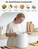 Compost Bin Kitchen, Auto-Cleaning Electric Compost Bin with Odorless & Low Noise Feature, Countertop Compost Machine for Food Scraps, Indoor Electric Food Waste Composter
