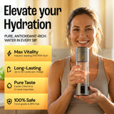 Hydrogen Water Bottle Generator, Up to 6500 PPB Molecular Hydrogen, Independently Lab Tested, SPE/PEM Technology, 12-Hour Retention, 9.5 oz Portable Bottle for Home, Gym, Travel & Office