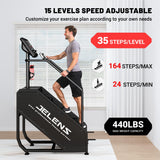 JELENS Stair Stepper Machine with LED Screen, 550 LBS Commercial Grade Stairmaster Machine, Stair Climber with 15 Resistance Levels, 24-164 Steps/Minute (Grey)