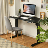 Electric Height Adjustable Standing Desk, Motorized Sit Stand Workstation w/Whole Piece Desk Board (Black) GLOBALWAY