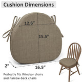 Shinnwa Dining Chair Cushions Set of 4, High-Resilience Foam Windsor Seat Pads,