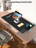 Mouse Pad with Magnetic Wireless Charger & Adjustable Phone Stand
