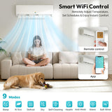 Rellytech 20000 BTU Dual Zone WiFi Mini Split AC/Heating System, SEER2 23 2 Zone (9000+9000 BTU) Ductless Mini Split Air Conditioner with Heat Pump, Pre-Charged Condenser & Installation Kit 208/230V
