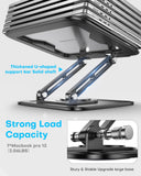 Adjustable Laptop Stand, Computer Stand with 360 Rotating Base, Ergonomic Laptop Riser Mount for Desk Foldable Protable Computer