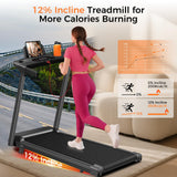 Aiteid Treadmill with Incline,3.0HP Small Treadmills for Home,Portable Electric Treadmill with Handles,Lightweight Walking Pad,Compact Running Treadmills,Walking Pad with Handle,300LBS Capacity(Black)