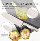 Styled Settings Stainless Steel Knife Set with Built In Sharpener - 14 Piece Ultra Sharp, High Carbon Stainless Steel Kitchen Knife Set Includes White Knife Block with Sharpener Built In