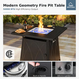 MFSTUDIO 5 PCS Metal Patio Furniture Set with Fire Pit Table, Peacock Blue