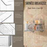 Lae Nuvole Set Of 2 Cabinet Door Organizer Wall Mounted Shower Basket, Shower Caddy Stackable Plastic Adhesive Organizer for Bathroom, Kitchen, Cabinet, Pantry, Makeup, BPA Free, Clear