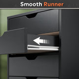 DEVAISE 5-Drawer Filing Cabinet, Under Desk file Cabinet, Black