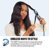 BabylissPRO Nano Titanium Prima Ionic Hair Straightener, Curl and Straighten Hair With One Professional Tool, Blue