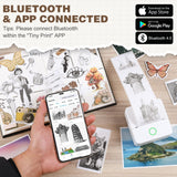 Thermal Mini Printer, Portable Inkless Sticker Maker, Bluetooth Printer for Phone, Wireless Label Printer with Tape cudinham