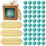 NIUBNKJ 50 Pack Light Blue Tennis Balls Wedding Favors for Dog Lovers, 2.5 Inch, Fur Ever Love Paw Print, Includes Individual Boxes, Cards and Twine