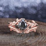 Oseew Engagement ring set Rutilated quartz rings for women(Rutilated quartz)