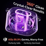 Ultrasonic Jewelry Cleaner 47kHz 20 oz Large Capacity, 5 Modes Ultrasonic Cleaning Machine with UV Light for Eyeglasses, Rings, Necklaces, Dentures, Retainers, Silverware
