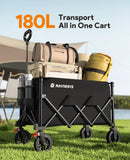 Wagons Carts Foldable, Collapsible Foldable Wagon 330lbs Capacity, Large Capacity Wagon Cart with All-Terrain Wheels,Heavy Duty Utility Wagon Cart
